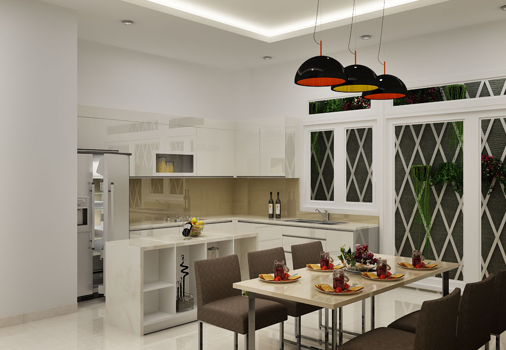 Thiết kế nội thất phòng bếp cho biệt thự hiện đại
